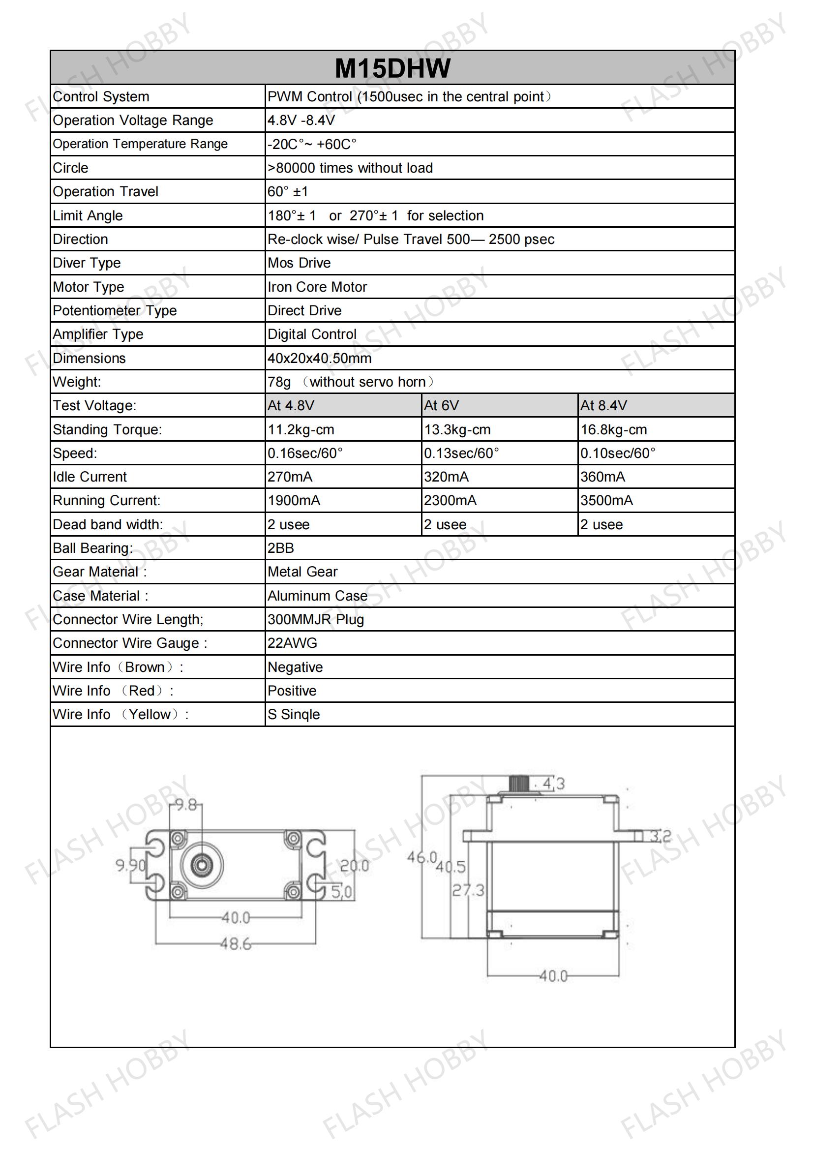 Servomoteur à noyau de fer M15DHW 15KG